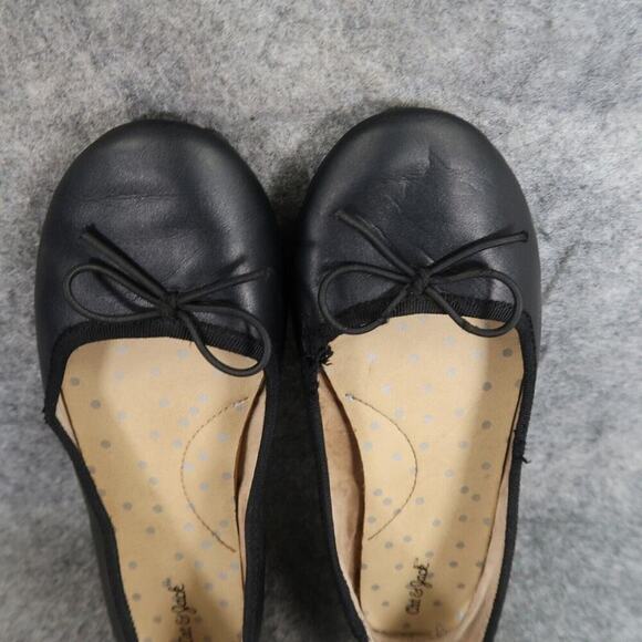 Cat & Jack Shoes Girls 1 Ballet Flats Slip On Bow Black Casual Classic Kids - Picture 10 of 16